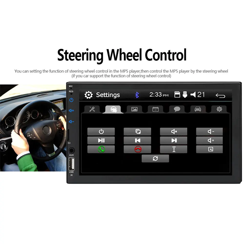 Bluetooth/FM/USB/AUX/TF автомобильный MP5 плеер MP5 плеер 2DIN автомобильный MP5 плеер 1080P для дистанционного управления