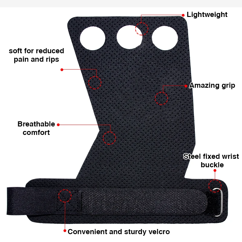 Carbon Gymnastics Hand Grips For Weight Lifting Palm Protector Pull ups Crossfit Workout Gym Grip Gloves Fitness Dumbbell 3