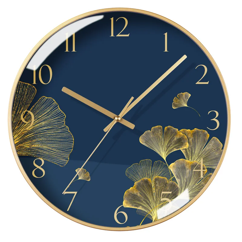 Ultra-Quiet leaf Wall Clock ROYAL BLUE  