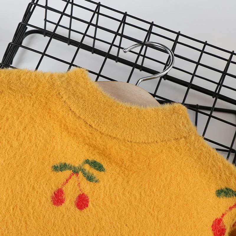 

Girls Waterproof Mink Cashmere Sweater 2019 New Style Pullover Mohair Children Thickening Baby Western Style Base Shirt Korean-s