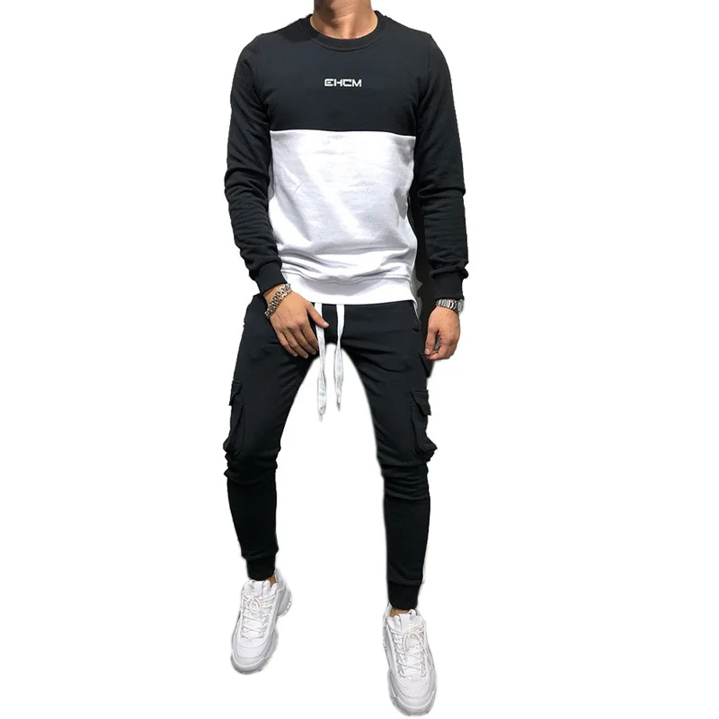 

2020 Autumn New Products Men's Casual Sports Set Fashion Trend Long-sleeved Sweater Multi-pocket Pants Two-piece Suit Sportswear