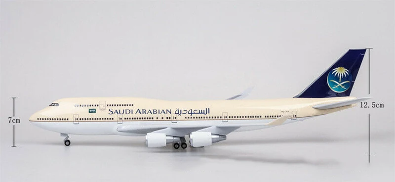 1/150 Смола Саудовской Аравии модель самолета Boeing B747-400 47 см светодиодный свет Passanger самолет W свет и колеса литой под давлением пластиковый самолет