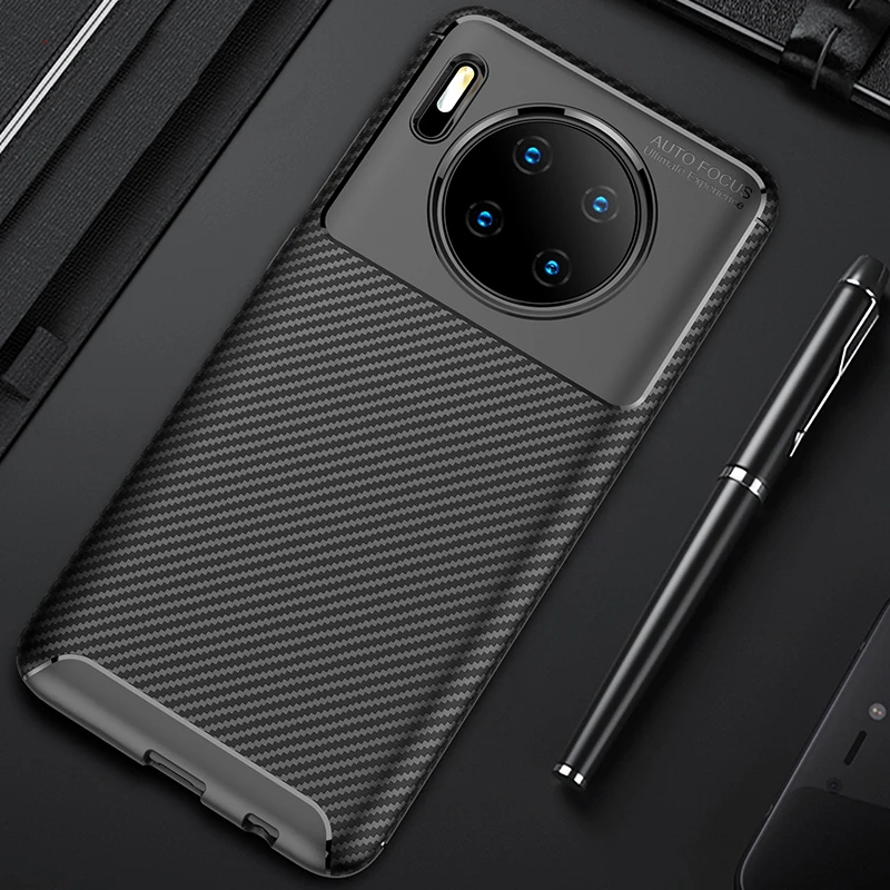 

For Huawei Mate 30 Case Carbon Fiber Full Protection Soft silicone TPU Back Cover Case For Huawei Mate 30 Pro Case
