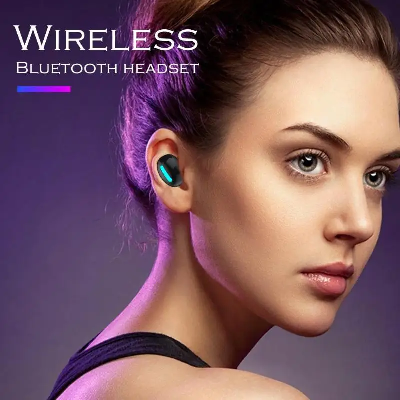 HBQ-Q32 наушники-вкладыши TWS с Беспроводной наушники Bluetooth спортивные наушники-вкладыши TWS с загрузочной чехол Портативный громкой связи Bluetooth гарнитура для Беспроводной гарнитура с микрофоном