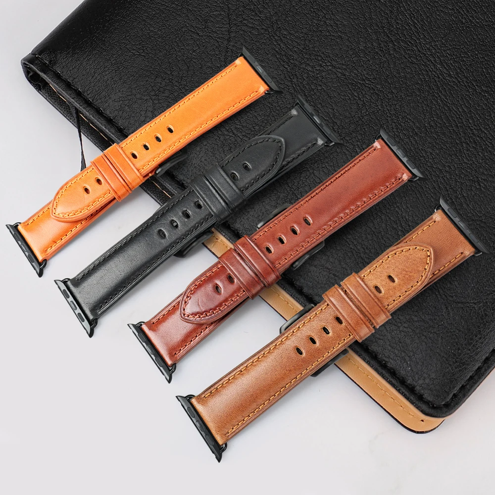 MAIKES из натуральной кожи ремешок для наручных часов для Apple Watch, версии 44 мм, 42 мм, 40 мм, 38 мм, версия 4/3/2/1 Для мужчин и Для женщин наручных часов iWatch, ремешок для часов