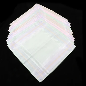 

12 Piece Men Women 100% Cotton Square Handkerchief Hanky Bridal Party Hankie