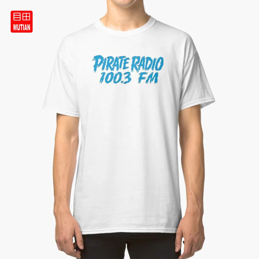 Pirate Radio - 100 3 FM Shirt T-Shirt pirate radio fm rock roll hard 80s 1980s 90s | Мужская одежда