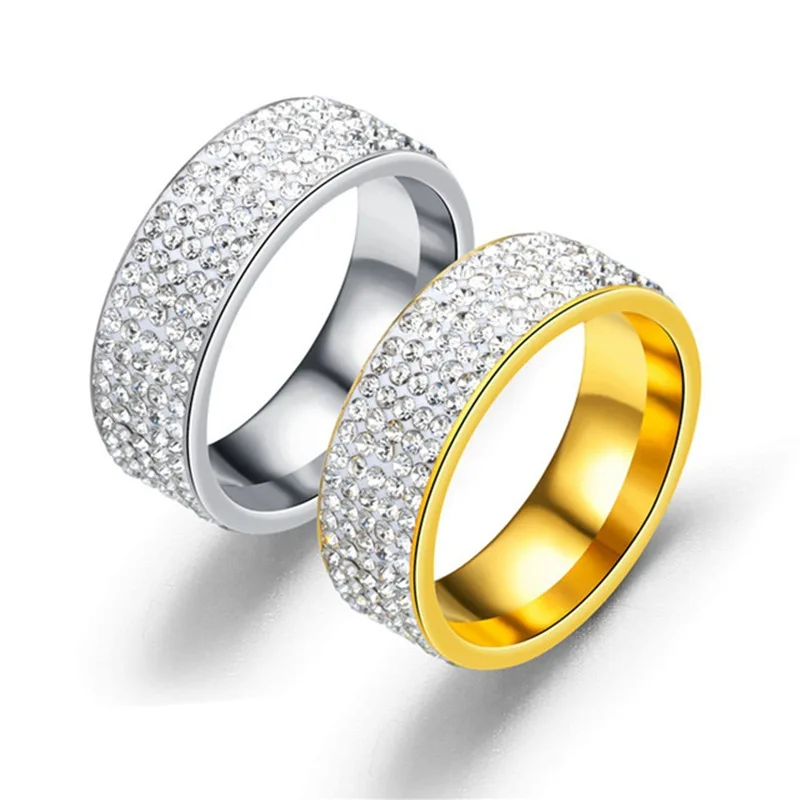 Crystal Rings Engagement Rings Fashion Rings Wedding Rings Fashion Ring Stainless Steel Rings Finger Rings Metal Rings Luxury Stainless Steel Ring For Women Men Crystal Rhinestone Fashion Jewelry Wedding Engagement Rings