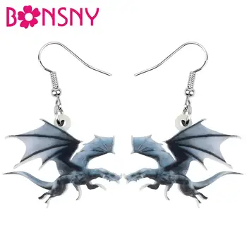 

Bonsny Acrylic Dinosaur Dragon Earrings Animal Drop Dangle Jewelry For Women Girls Teen Kid Trendy Decorations Charm Gift Bulk
