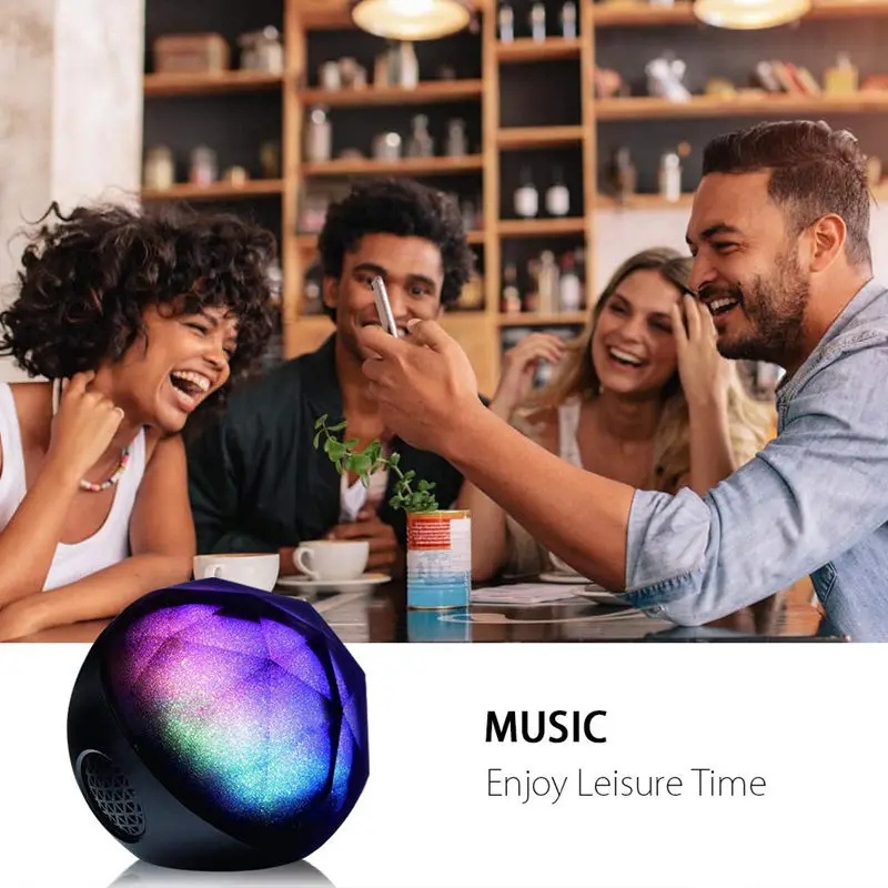 FULL-Bluetooth Speakers Mini Portable Wireless Loud Stereo Sound Speaker With Remote Control, Led Colorful Party Wireless Speake