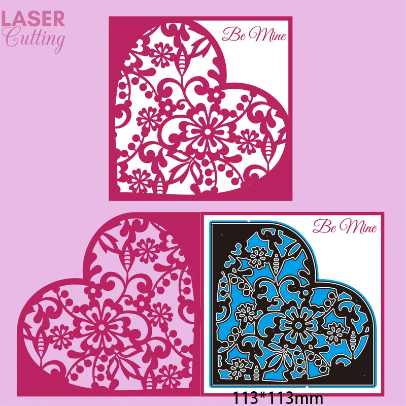 

113*113 мм сердечки Полые Цветы металлические стальные рамки режущие штампы Сделай Сам Скрап бронирование фотоальбом тиснение бумажные карты