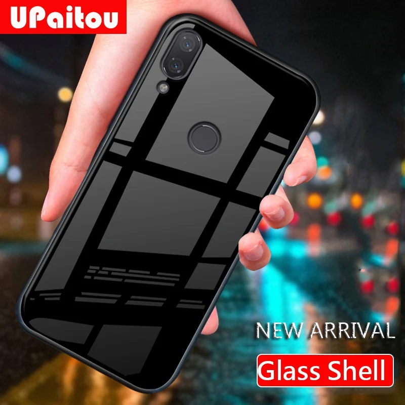 

UPaitou Tempered Glass Case for Xiaomi Redmi K20 Note 7 Pro Soft TPU Edge Anti Fall High Hardness Glass Back Cover Case