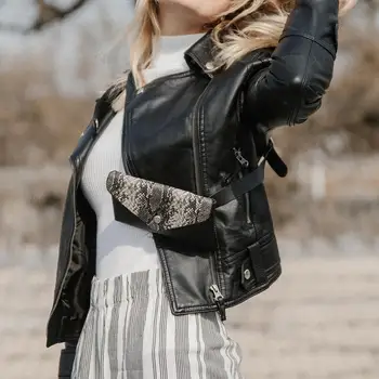 

Snake Pattern Shoulder Waist Bags Fanny Belt Packs Phone Pouch Women Flap PU Leather Crossbody Casual Messenger Chest Bags