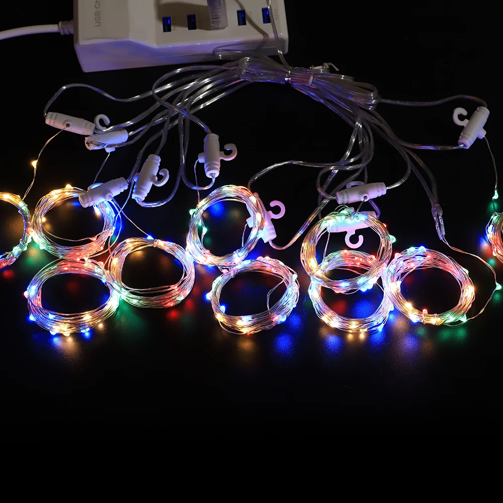 Светодиодный светильник, гирлянда, занавеска, Сказочная лампа, USB, Bluetooth, музыкальный светильник, s, вечерние, рождественские, свадебные украшения, с пультом дистанционного управления, 3x3 m, 3x1m
