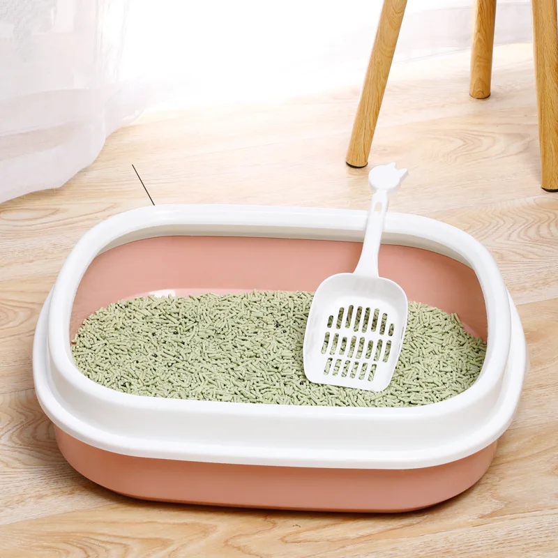 Pet Cat Toilet Semi-enclosed Plastic Cat Toilet Training Self Cleaning Cat Litter Box Anti-splash Toilet Training Cat Kit