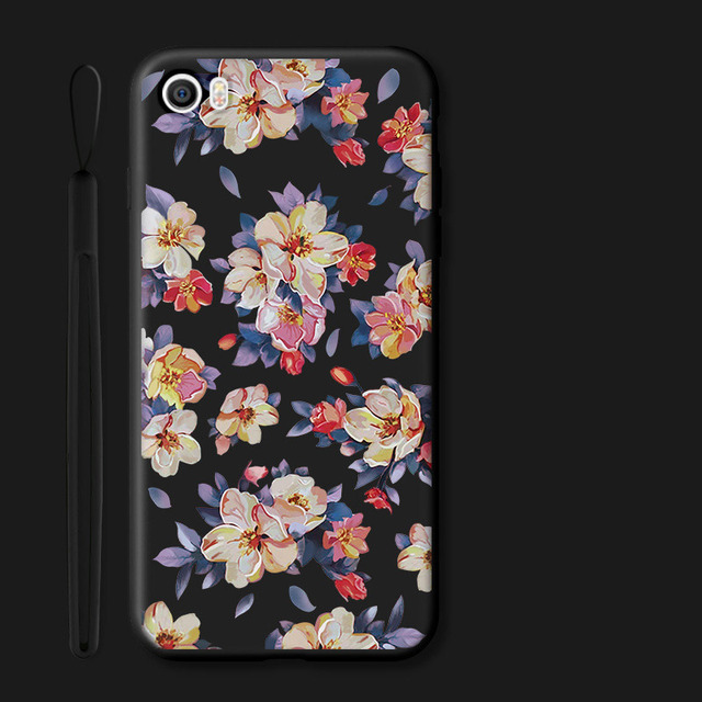 For Xiaomi Mi 5 case Silicone mi5 Protector Daisy Flower XM Rose Mobile phone cover For Xiaomi mi 5 back Cover Black Shell