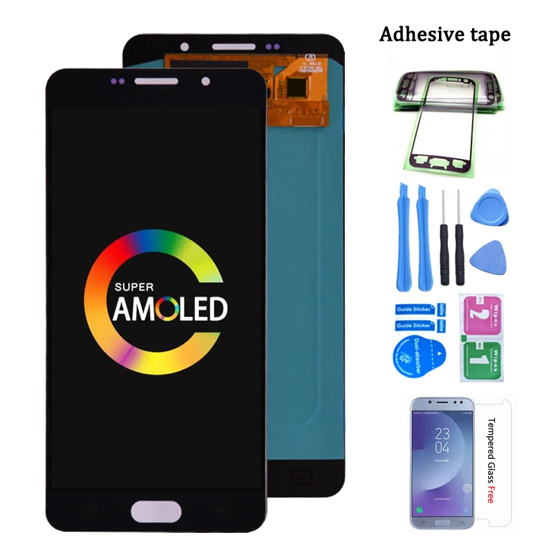 ЖК дисплей Super Amoled для Samsung Galaxy A7 2016 A710 A710F сенсорный экран с дигитайзером в