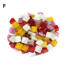  500Pcs 1x1cm Mix-Color Ceramic Square Glitter Mosaic Tiles for DIY Crafts Glitter Mosaic DIY Handmade Mosaic Tiles Home Decor 