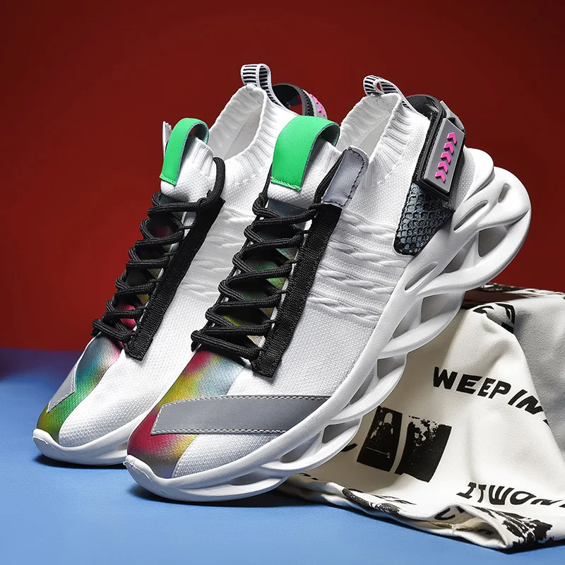 

Fashion Blade Sneakers Men Breathable Mesh Casual Shoes Men Winter Low Top Designer Sock Sneakers 2020 Trending Trainer Shoes