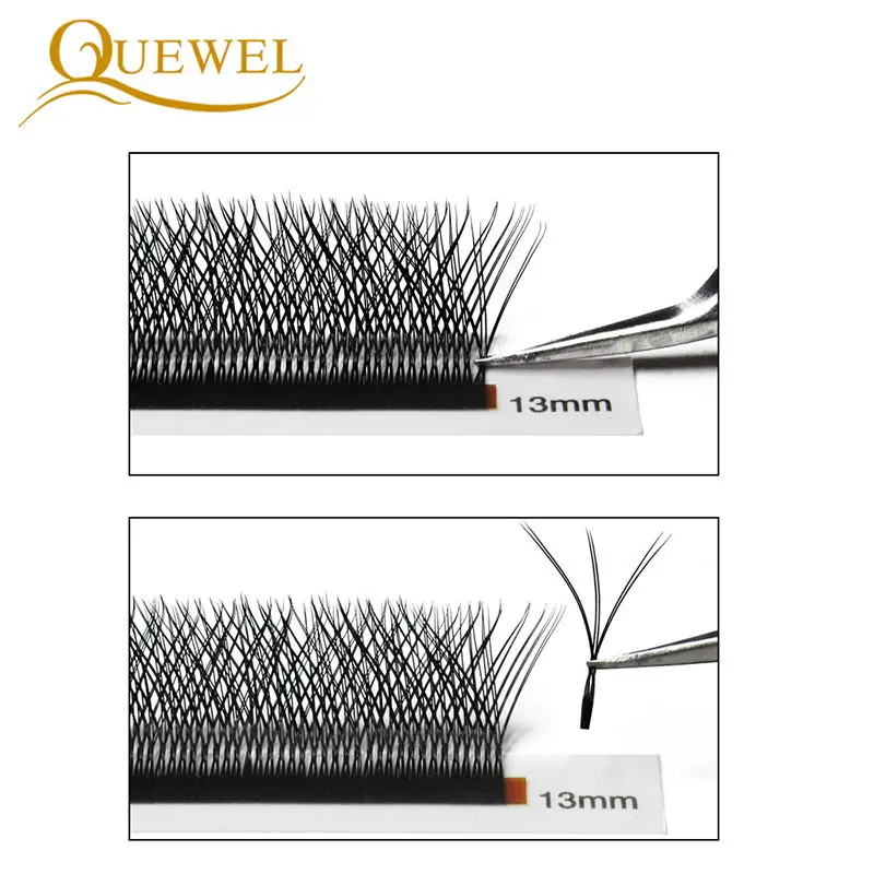 Quewel W Shape Индивидуальные Накладные ресницы с двойным наконечником 0 07 мм C/D curl