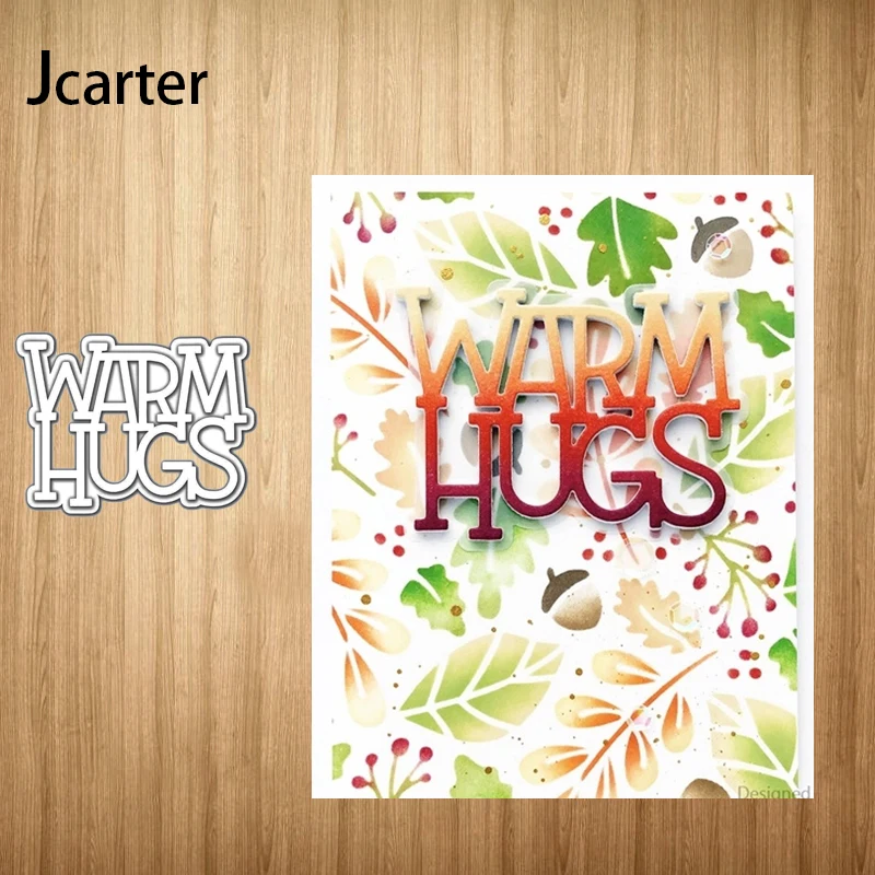 

New Design Metal Cutting Dies Warm Hugs Letters Craft Stencil Diy Scrapbooking Handmade Card Make Shape Album Decoration Model