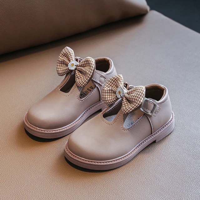 Los niños zapatos de cuero nuevo británico estilo chica zapatos de princesa Zapatos Niña de suela zapatos de rendimiento zapatos de de bebé -