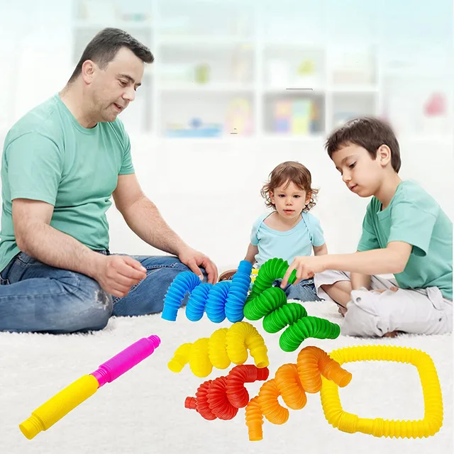 Colorful Tubes Fidget Toys Folding Autism Adults Sensory Stress Relief Simple Toys for Adults Children Funny Antistress Toy 4