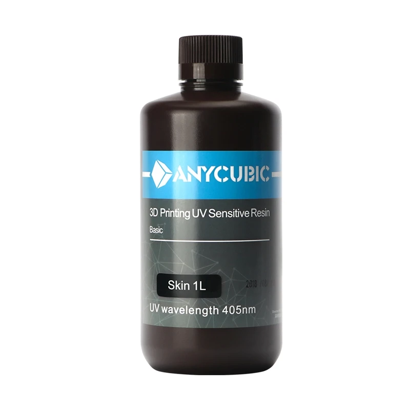 Skin-1L ANYCUBIC 405nm полимерный печатный материал для фотона lcd чувствительный к ультрафиолету нормальный 500 мл/1л жидкий 3d принтер УФ смола для фотонов - Цвет: Skin-1L