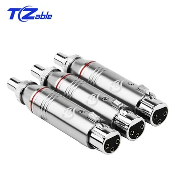 

XLR to RCA Connector 3 Pin Female Adapter Stainless Steel Balance Audio Jack Wire Connector Microphone Mixer Speaker Adapter