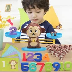 Цифровое дополнение подсчет обучения для детей обезьяна математический баланс игрушки раннего детского образования инструменты