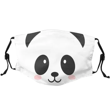 

Cute Panda Print Face Cover M/ask + 2pcs Filter Reuseable Mouth Face Cover Washable Outdoor Windproof Anti-Dust Protective M/ask