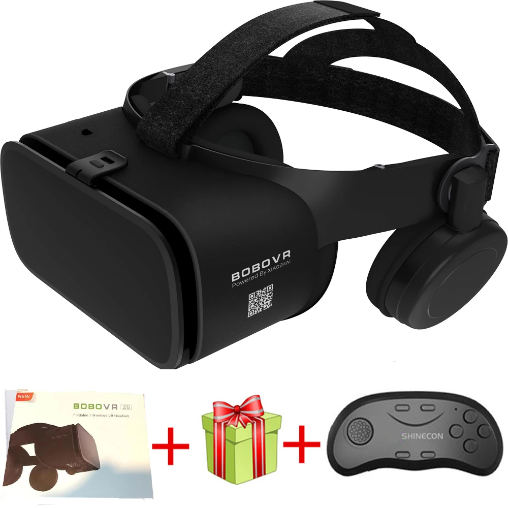 Новые Bobo vr Z6 VR очки беспроводные Bluetooth наушники VR очки Android IOS Удаленная реальность VR 3D картонные очки - Цвет: Коричневый