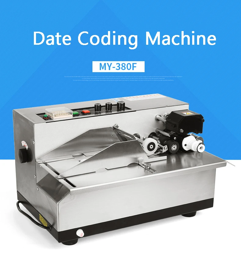 

3-30cm MY-380F Produce Solid Ink Roll Coding Card Bag Paper Continuous date printer machine