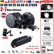 Kit de conversion de vélo électrique Bafang modèle BBS02B, pièces pour transformer une bicyclette en ebike, moteur pédalier 48 V, 750 W, avec batterie Samsung de 12 Ah, 15.5 Ah, 52 V, 14Ah
