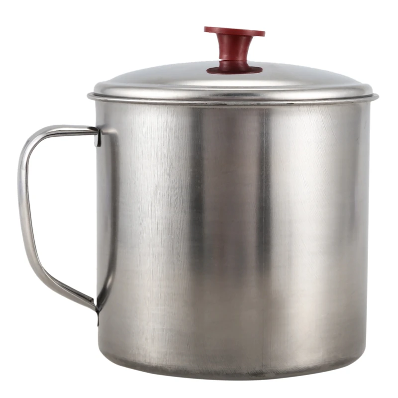 

Practical Boutique Stainless Steel Lid 4 inch Dia Capacity Water Cup Drink Mug