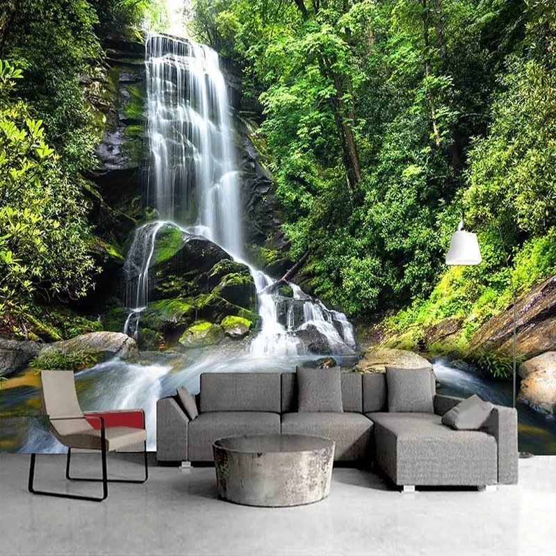 Mural 3D de pared Paisaje natural de cascada en el bosque MURALES 3D DE PARED Naturaleza OUTLET PRIMAVERA Top Ventas