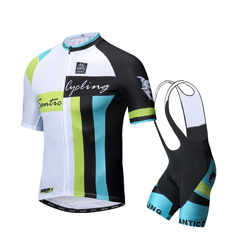 Santic новая одежда для велоспорта Мужской комплект велосипедная Одежда дышащая анти-УФ велосипедная одежда/короткий рукав Велоспорт Джерси наборы WM8CT070