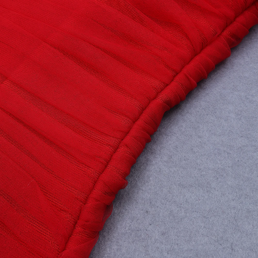 Ocstrade New Fashion Draped Mesh Bandage Dress 2020 Women Red Long Sleeve Bandage Dress Bodycon Sexy Club Evening Party Dresses