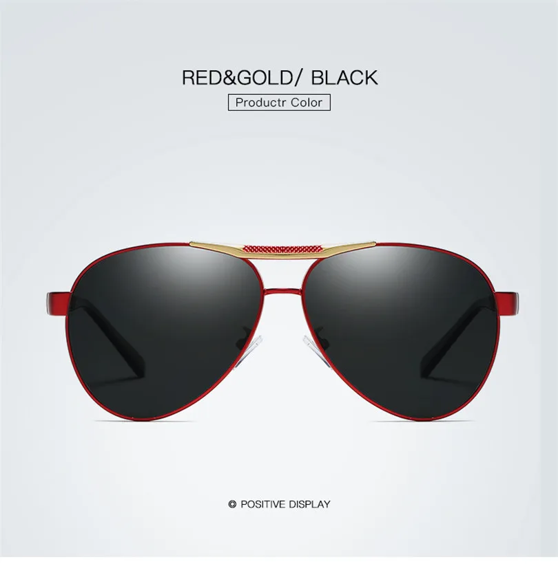 Brand Designer Men's sun Glasses Pilot H D Polarized Sunglasses For Men/Women Driving Sun Glasses With case Oculos De Sol M206 - Цвет линз: C4 Red Gold Blk