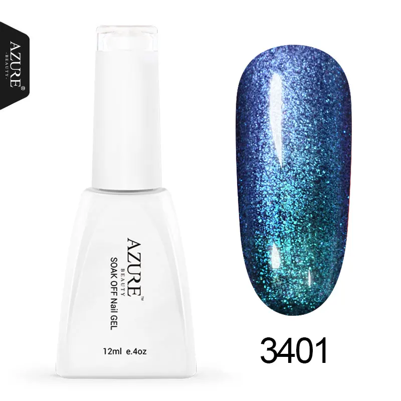 3401 Azure beauty, 1 шт., 3D цветной фантомный Гель-лак для ногтей, 12 мл, гель-Хамелеон для маникюра, замачиваемый УФ-гель, нужен УФ-светодиодный светильник - Цвет: 3401