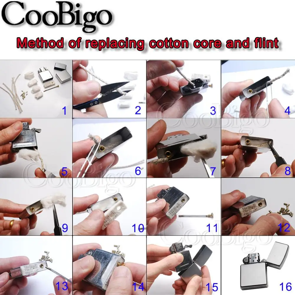 10 шт. камня + вата установленная Замена сигарет для Zippo курение керосин масло
