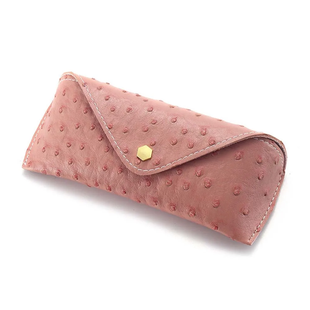 Модный кожаный чехол для очков с узором страуса модный индивидуальной пряжкой