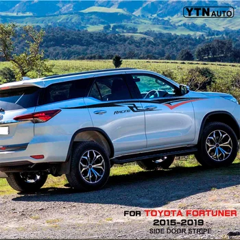 

1 set/2Pcs stripe two color matching side door graphic Vinyl cool car sticker fit for toyota fortuner 2015-2019