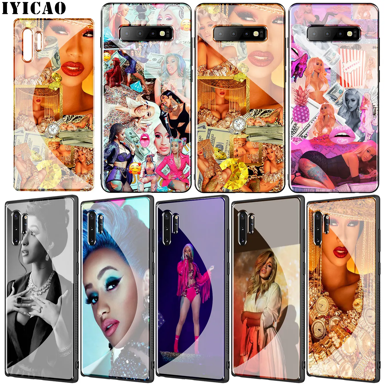 Cardi B CardiB закаленное Стекло чехол для samsung Galaxy S10 S9 S8 Note 8 9 10 плюс A10 A20 A30 A40 A50 A60 A70 |