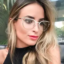

Metal Cat Eye Spectacles Frames Women Round Glasses Eyeglass Frames Blue Light Blocking Glasses UV Light Protection Eyewear NEW