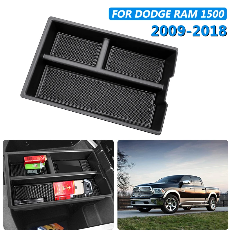 

Armrest Secondary Storage Box Glove Pallet Center Console Tray Divider for Dodge Ram 1500 Accessories 2009-2018