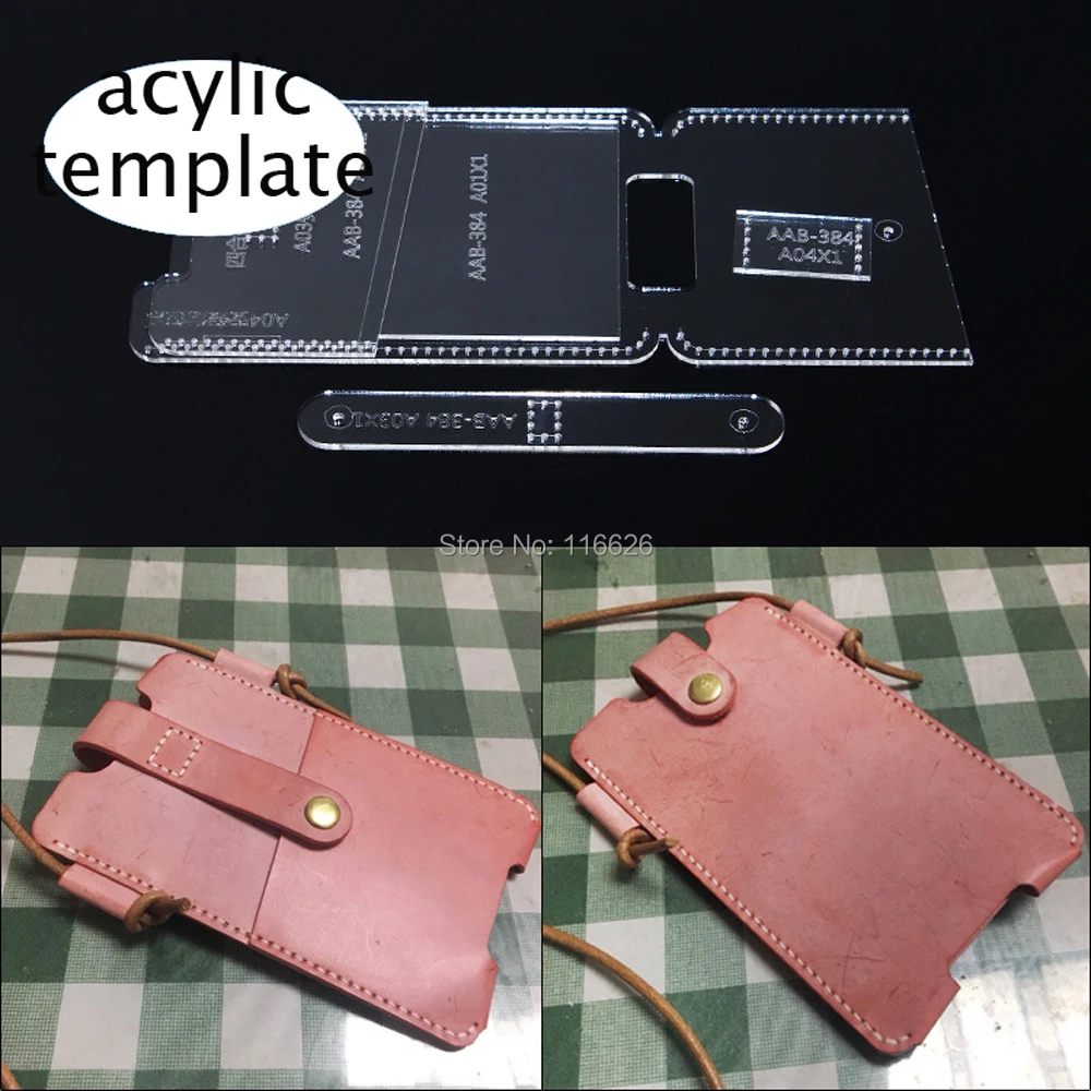 DIY кожа ремесла сумка для сотового телефона ацилический шаблон набор трафаретов |