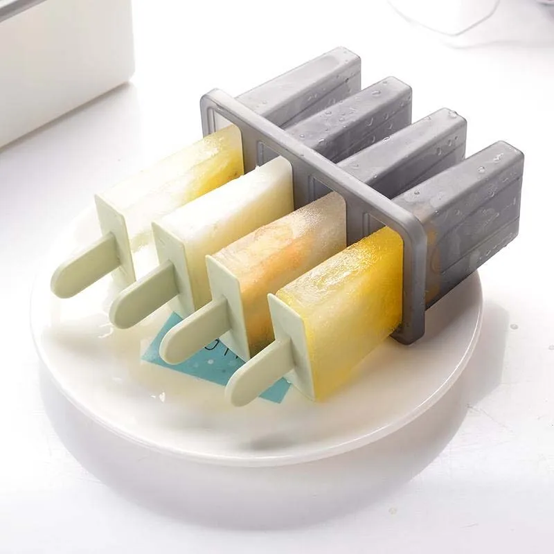 4 ячейки практичный DIY Popsicle классическая форма для изготовления мороженого поднос производитель PP замороженный кубик льда леденец плесень бытовые кухонные инструменты для приготовления пищи