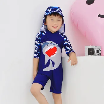 

Boys Siamese Swimwear Children Long Short Sleeve Beach Cartoon Swimsuit Baby Cute Quick-drying Bathing Suit Boy Birthday Gift
