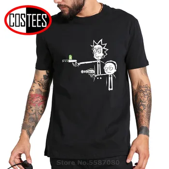 

Rick T Shirt men Science Fiction Rick and Morty Pulp Fiction T-Shirt Ricka and morty tshirt Popular TV show Tee Big Size 4XL 5XL